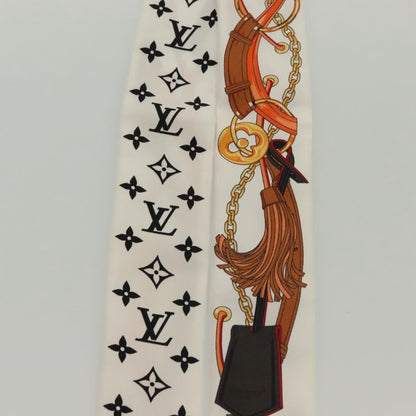 Louis Vuitton LOUIS VUITTON Flower And Straps Bando BB Scarf Silk White M90658 LV Authentic 136325M Bag