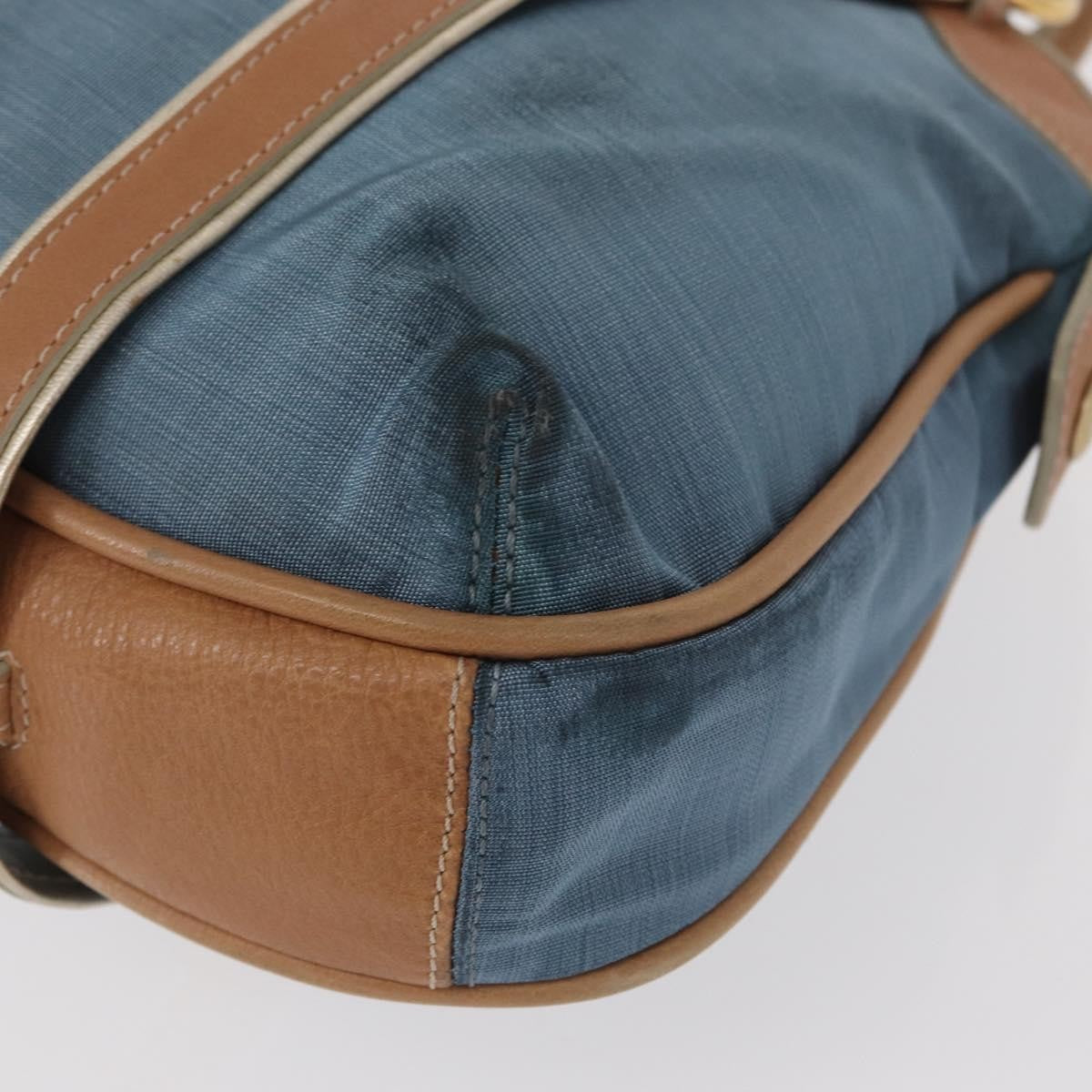 Loewe LOEWE Anagram Hand Bag Nylon Blue Gold Authentic bs31204