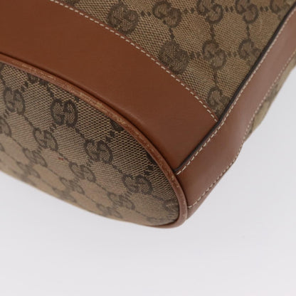 Gucci GUCCI GG Canvas Shoulder Bag Beige Gold Authentic BA10397