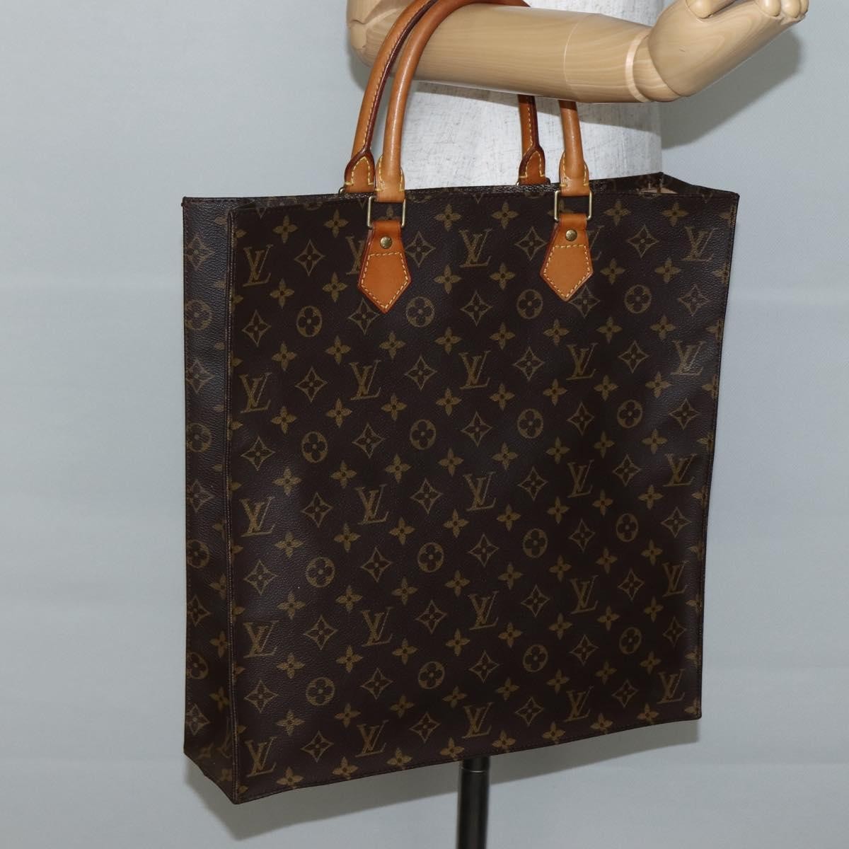 Louis Vuitton LOUIS VUITTON Monogram Sac Plat Hand Bag M51140 LV Authentic 143141