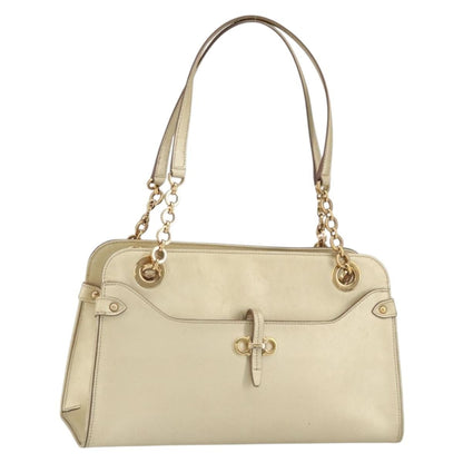 Salvatore Ferragamo Salvatore Ferragamo Gancini Shoulder Bag Leather Gold Authentic 162322