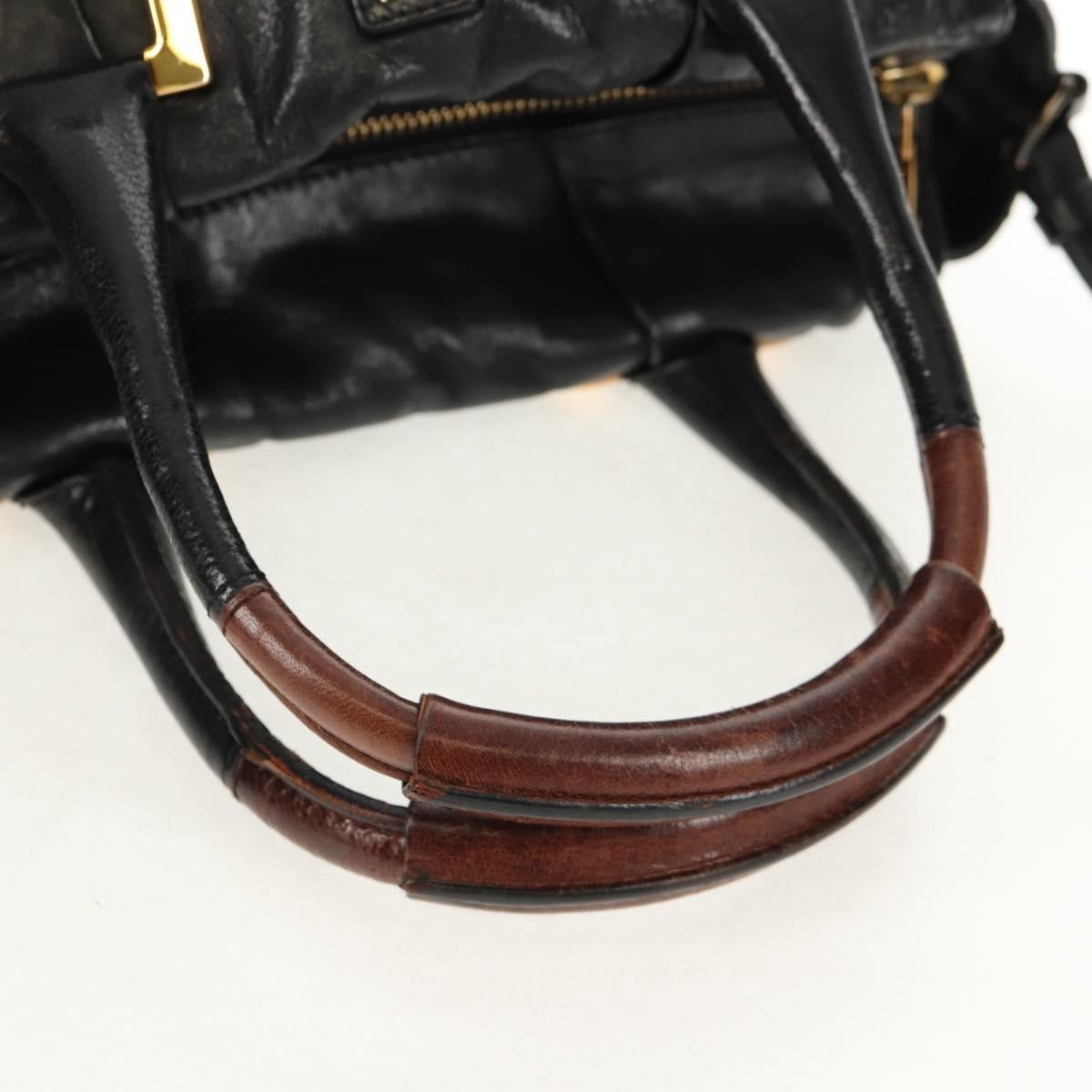 Chloé Chloé Chloe Etel Hand Bag Leather 2way Black Gold Authentic 156936