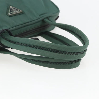 Prada PRADA Hand Bag Nylon Green Silver Authentic 154193