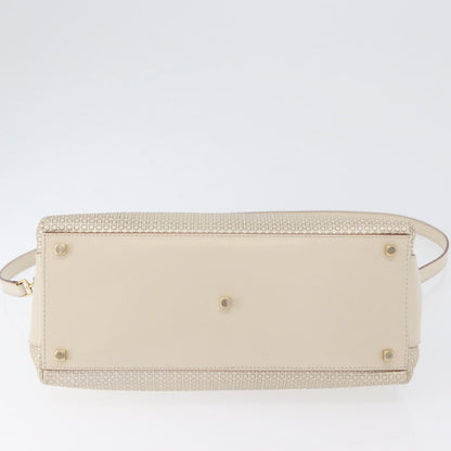 Salvatore Ferragamo Salvatore Ferragamo Gancini Hand Bag Leather 2way Ivory Gold Authentic 172181