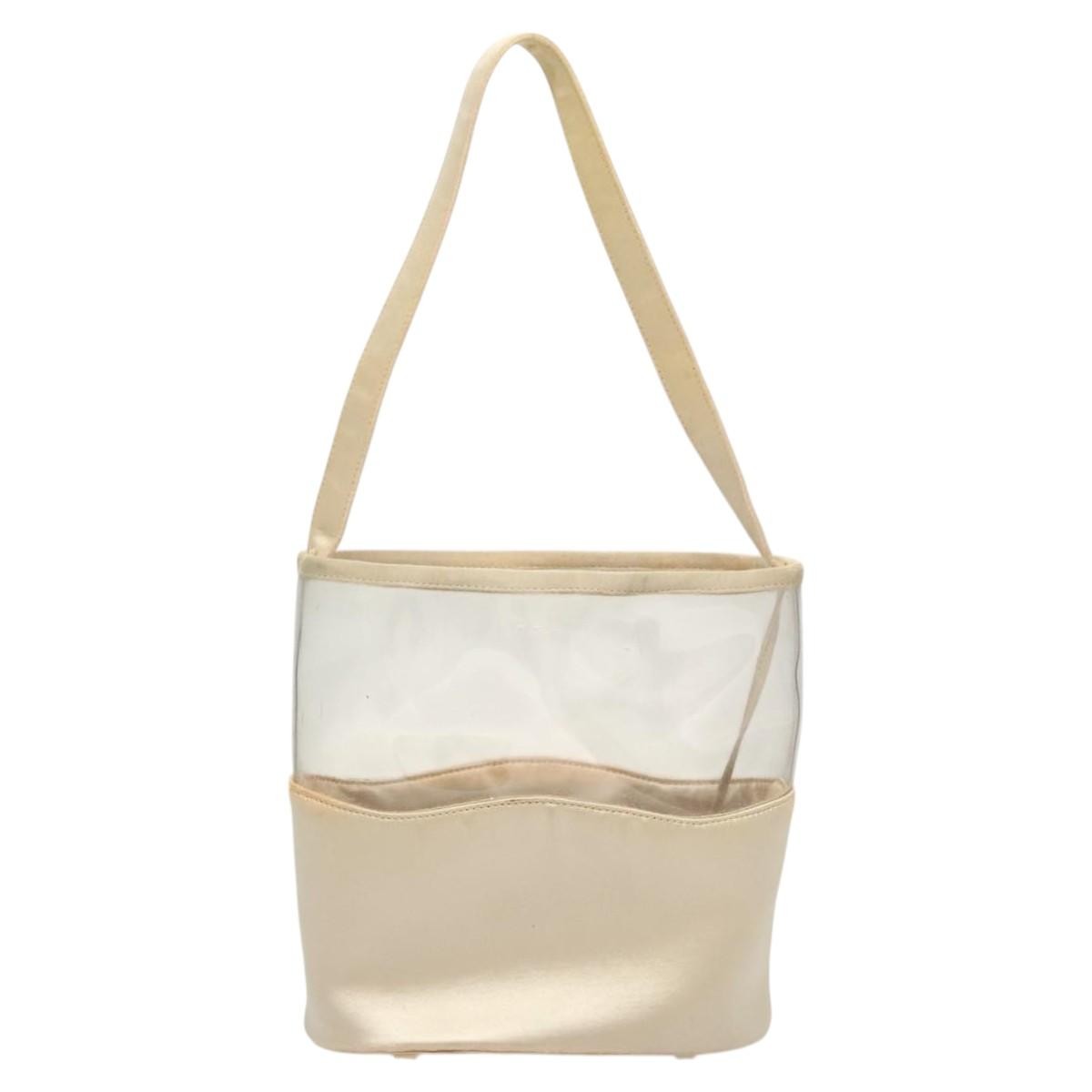 Prada PRADA Hand Bag Vinyl Clear Beige Authentic 118773