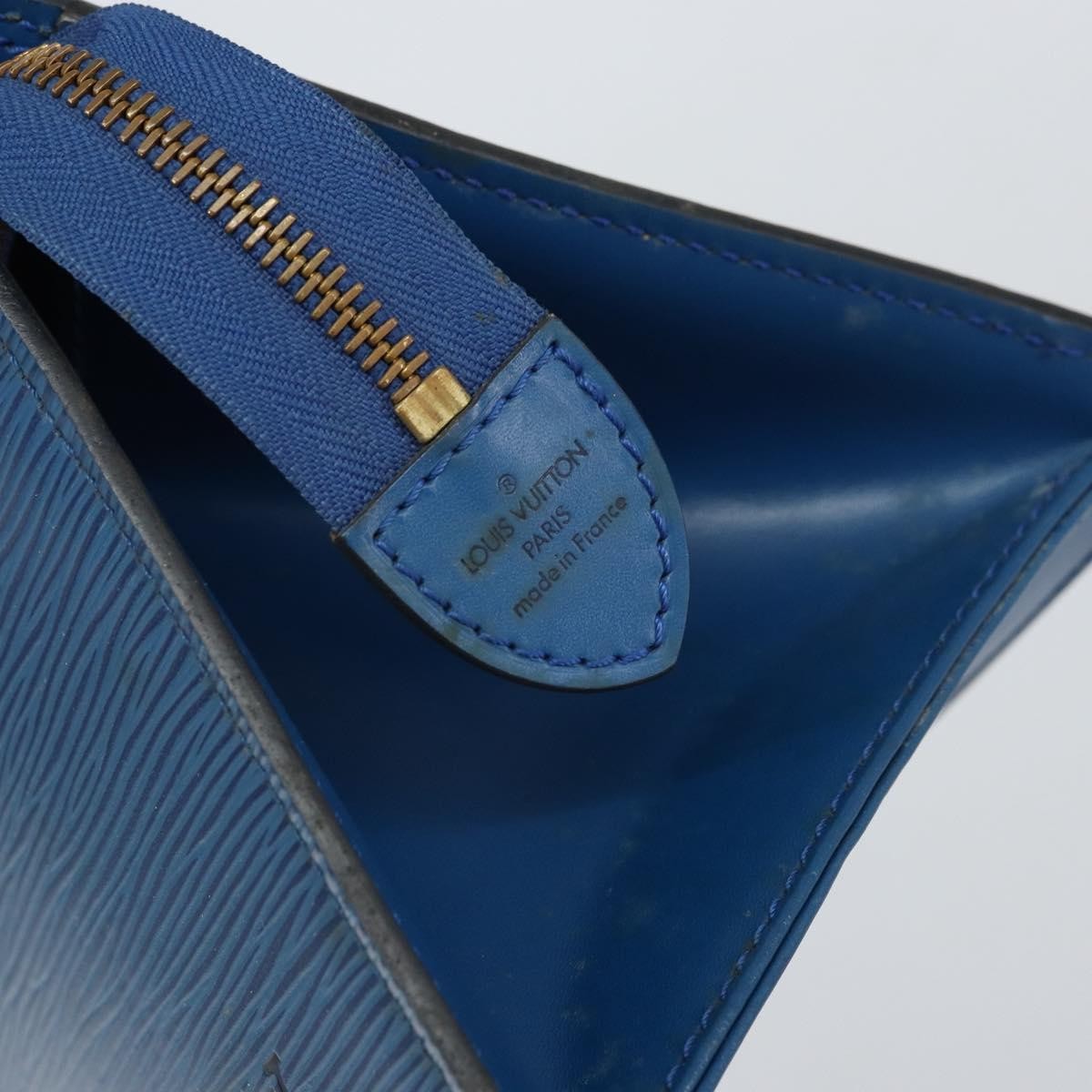 Louis Vuitton LOUIS VUITTON Epi Sac Triangle Hand Bag Blue M52095 LV Authentic 164160