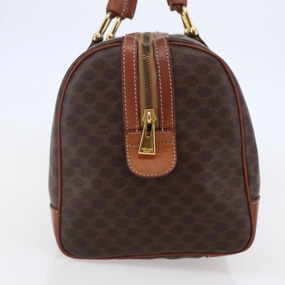 Celine CELINE Macadam Canvas Mini Boston Bag PVC Leather Brown Authentic ki6058