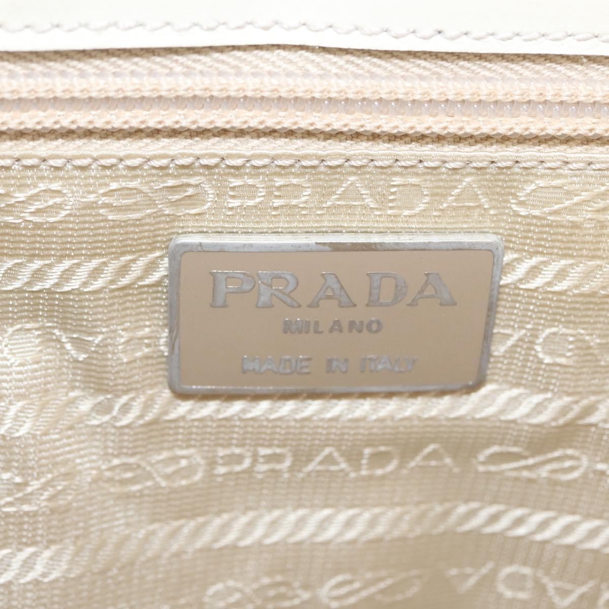 Prada PRADA Shoulder Bag Nylon Beige Silver Authentic bs33180