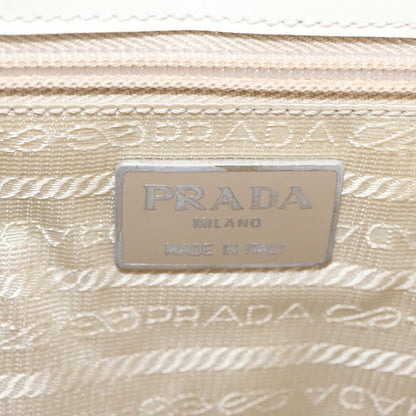 Prada PRADA Shoulder Bag Nylon Beige Silver Authentic bs33180