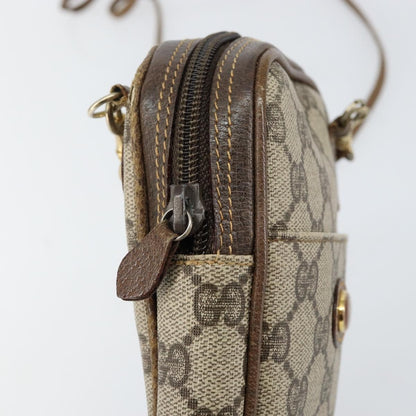 Gucci GUCCI GG Supreme Shoulder Bag PVC Beige Gold Authentic BA6562