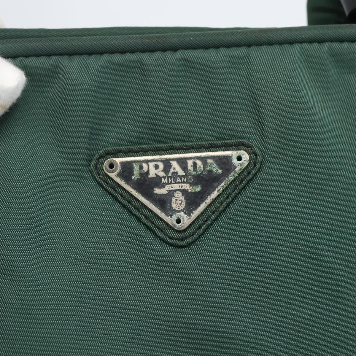 Prada PRADA Hand Bag Nylon Green Silver Authentic 154193
