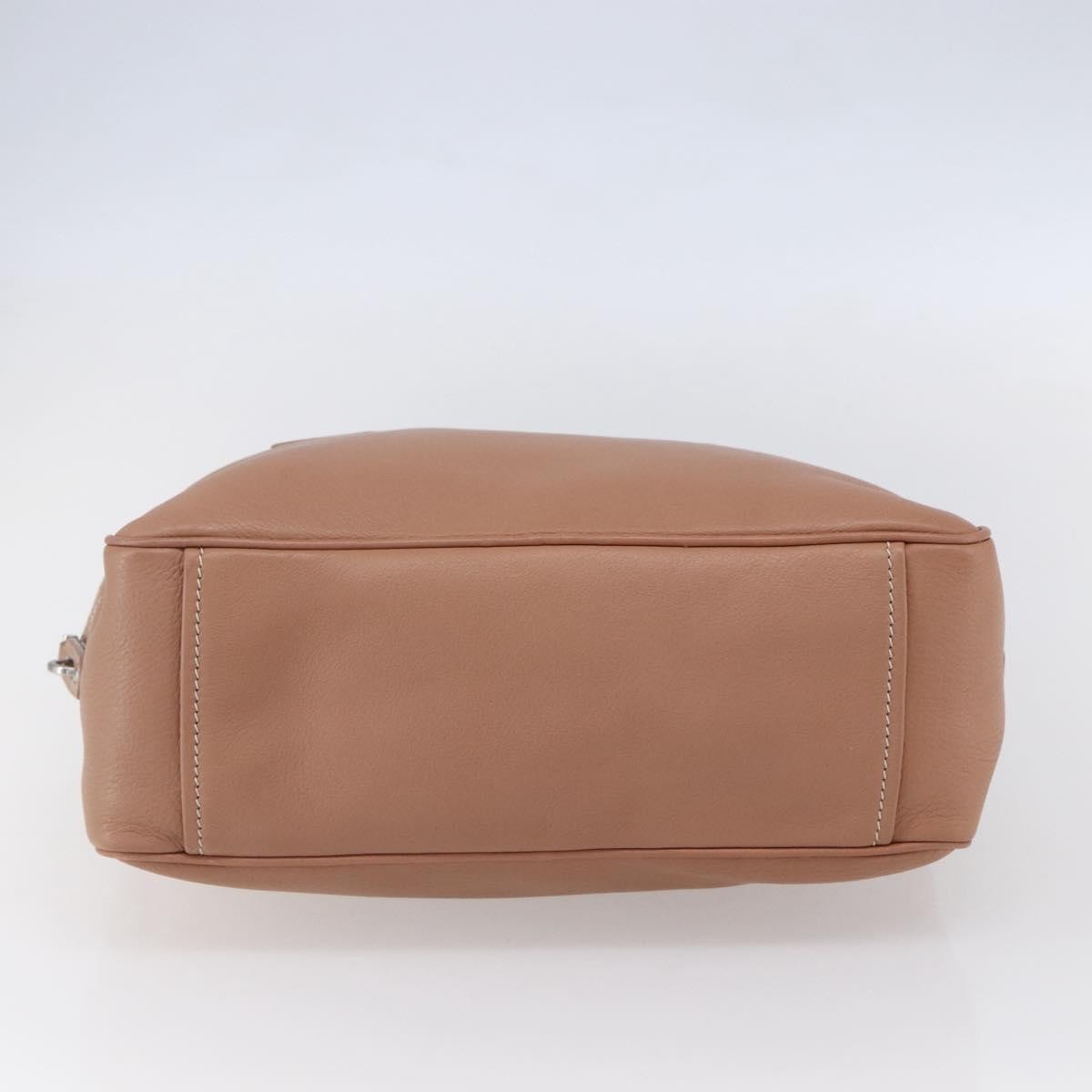 Prada PRADA Hand Bag Leather Silver Beige Authentic ka117