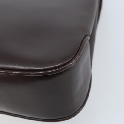 Gucci GUCCI Hand Bag Leather Brown Gold Authentic BAZ167