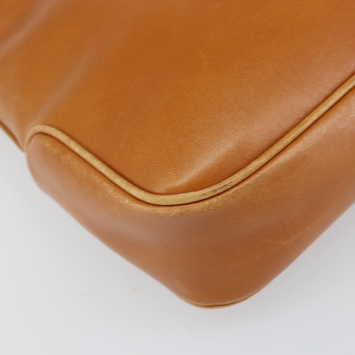 Celine CELINE Shoulder Bag Leather Brown Gold Authentic 166334
