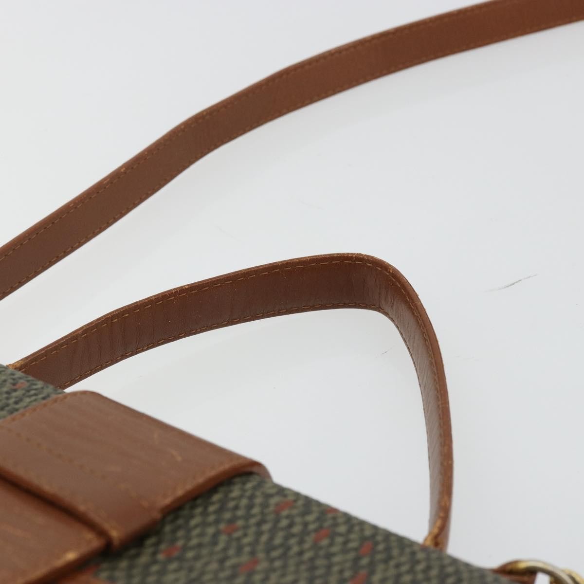Saint Laurent SAINT LAURENT Hand Bag Coated Canvas 2way Khaki Gold Authentic bs34511
