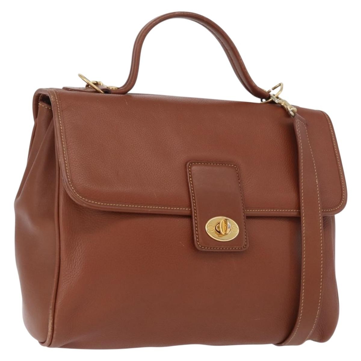 Gucci GUCCI Hand Bag Leather 2way Brown Gold 000 101 0274 Authentic ep13069