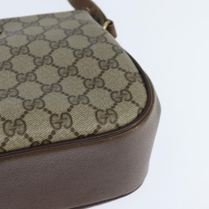 Gucci GUCCI GG Supreme Web Sherry Line Bag PVC Beige Gold 116 02 076 Authentic 148812