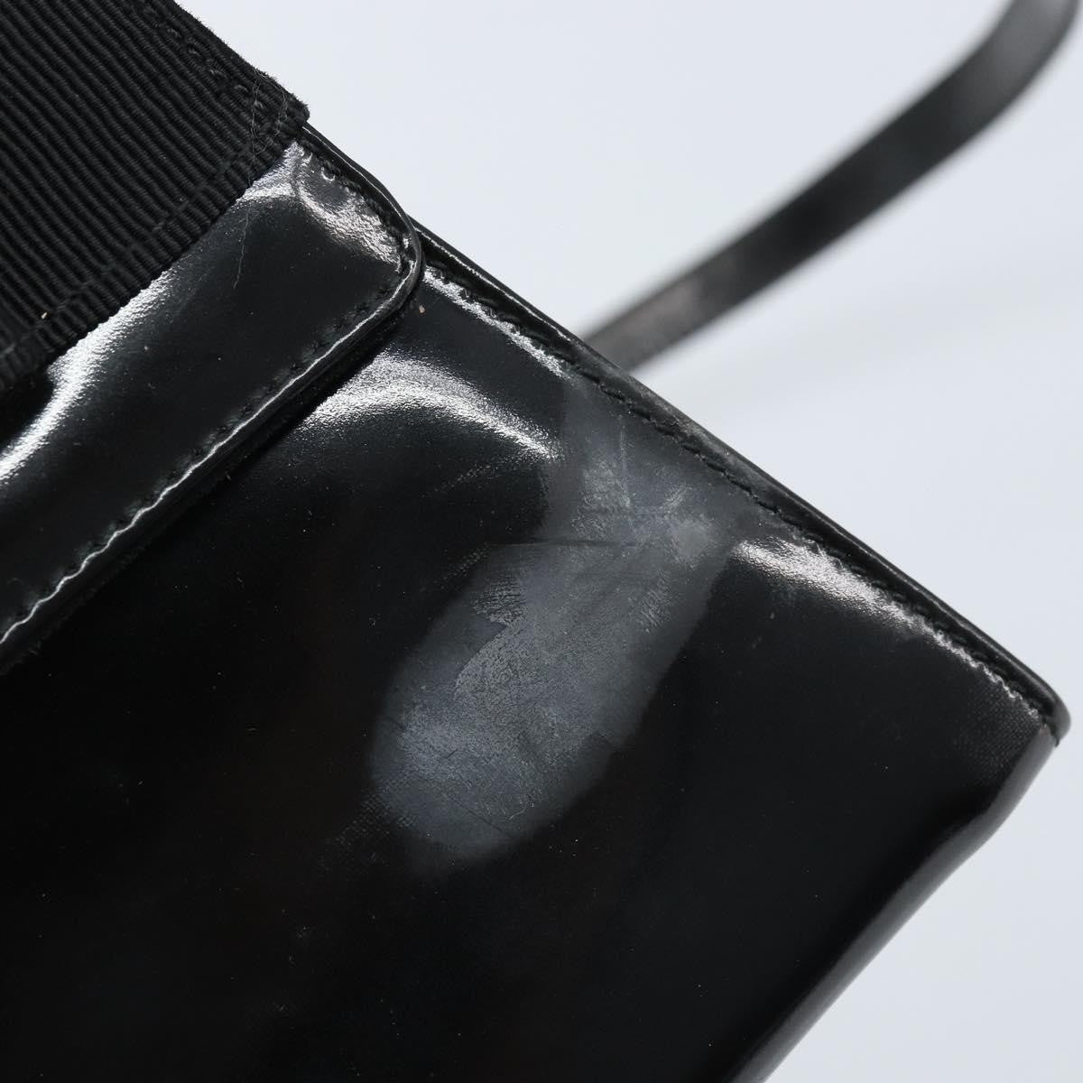 Salvatore Ferragamo Salvatore Ferragamo Vala Hand Bag Patent leather 2way Black Gold Authentic LNZ738
