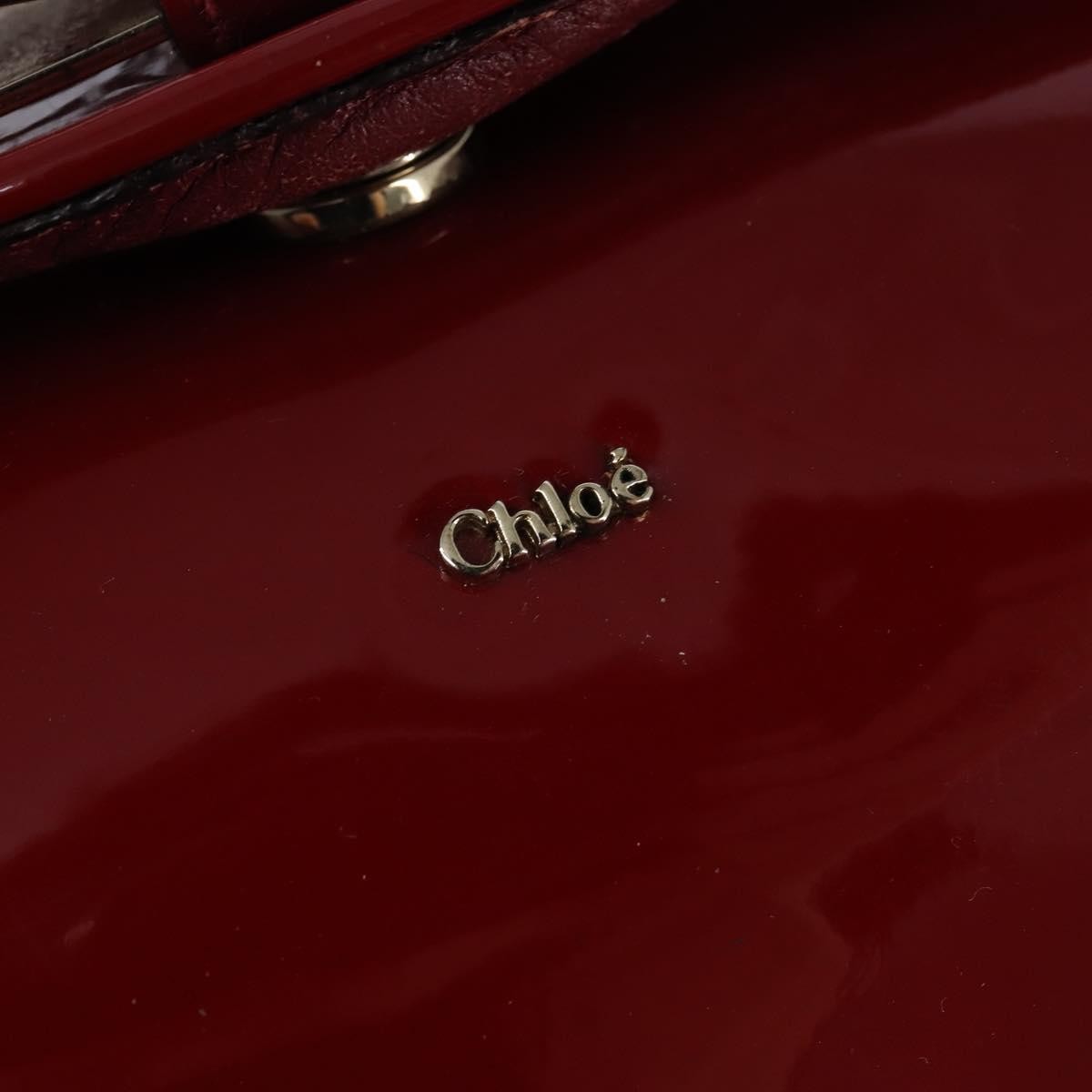 Chloé Chloé Chloe 2way Pouch Enamel Red Gold Authentic bs29581 Bag