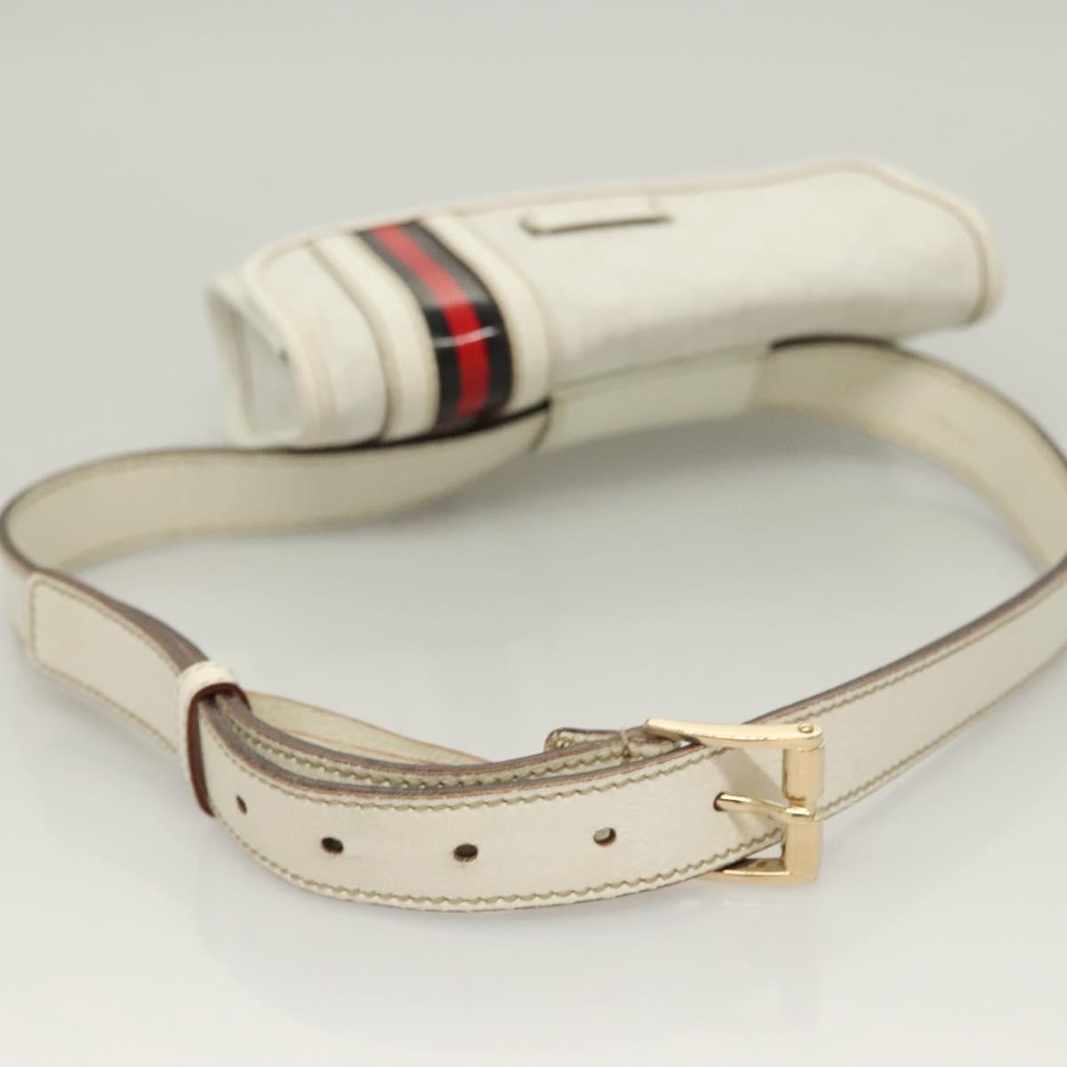 Gucci GUCCI GG Supreme Sherry Line Waist bag PVC White Gold 1669 Authentic bs28457
