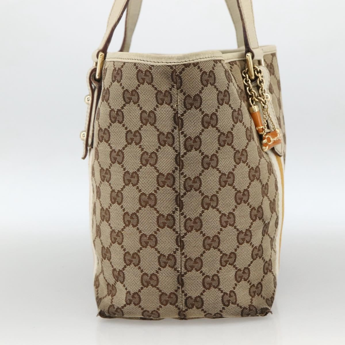 Gucci GUCCI GG Canvas Sherry Line Hand Bag Beige Gold 137396 Authentic ep13635