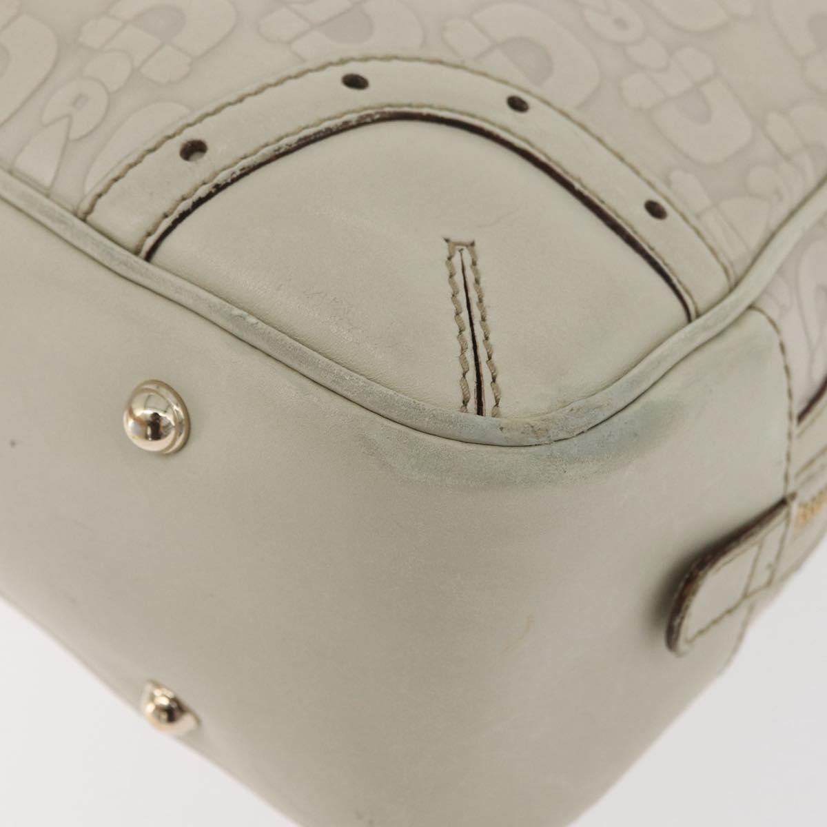 Gucci GUCCI Horsebit Hand Bag Leather White Gold 145770 Authentic bs34368