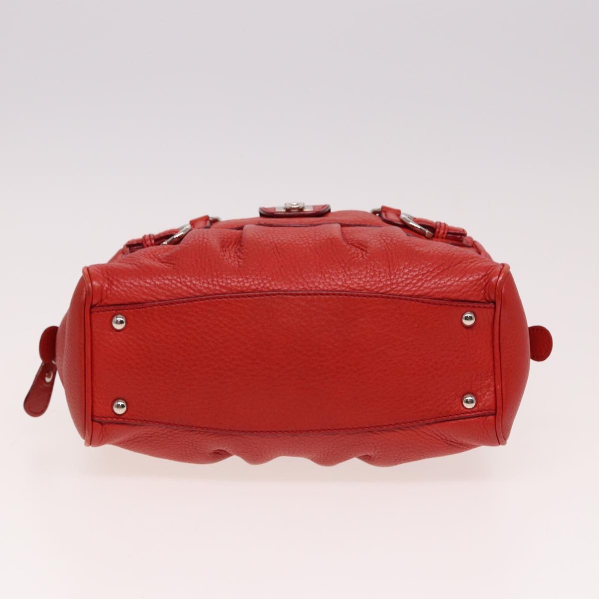 Salvatore Ferragamo Salvatore Ferragamo Gancini Hand Bag Leather 2way Red Authentic 78767