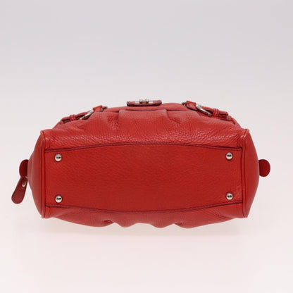 Salvatore Ferragamo Salvatore Ferragamo Gancini Hand Bag Leather 2way Red Authentic 78767