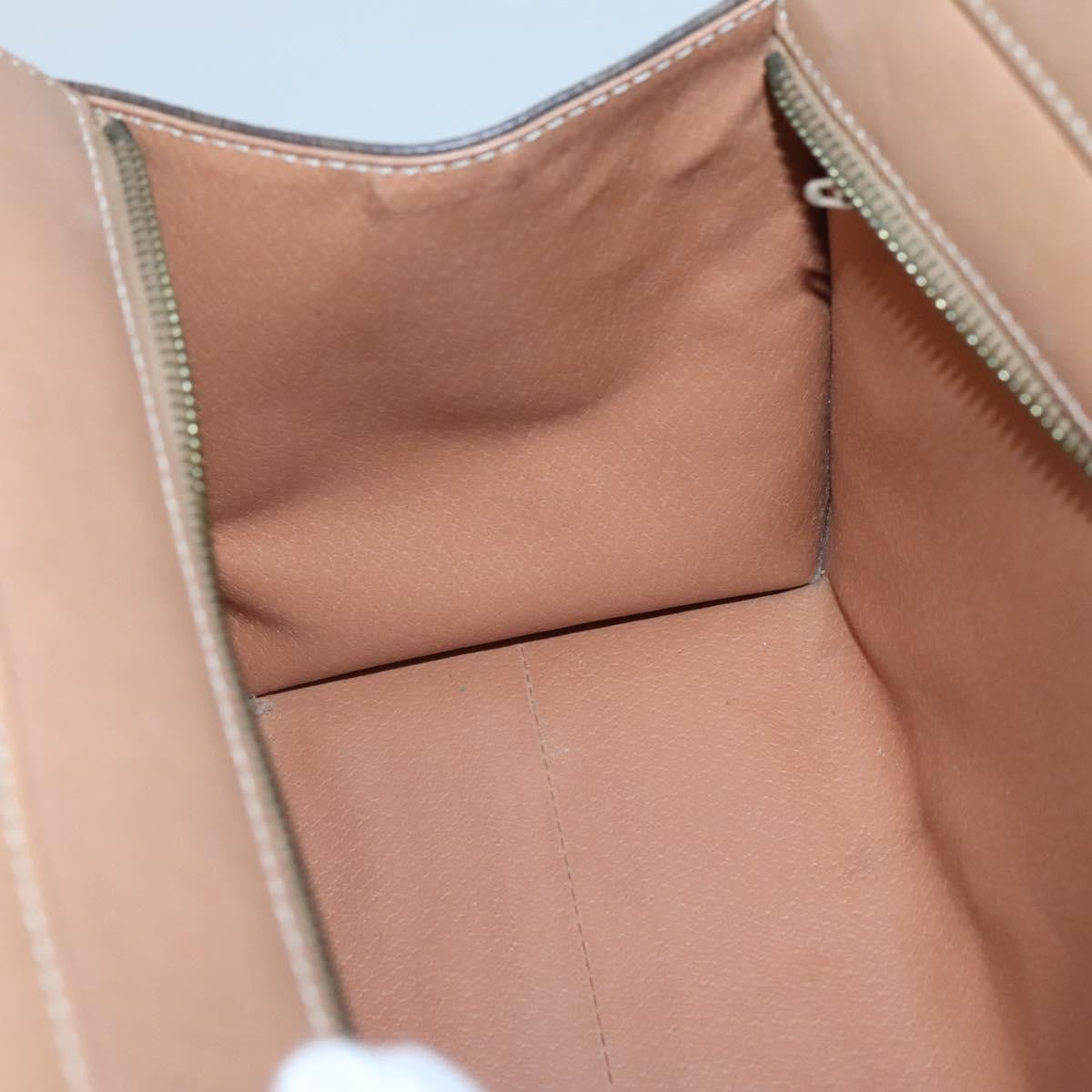 Celine CELINE Macadam Canvas Hand Bag PVC Leather 2way Brown Gold Authentic 123320