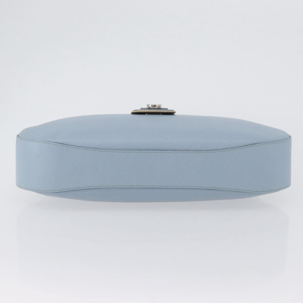 Salvatore Ferragamo Salvatore Ferragamo Gancini Shoulder Bag Leather Light Blue Silver Authentic fm5224