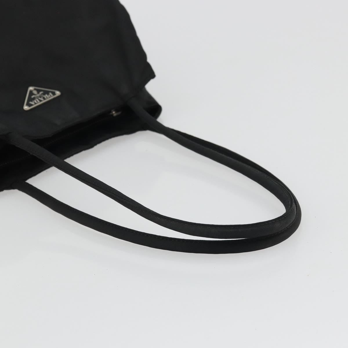 Prada PRADA Tote Bag Nylon Black Silver Authentic 175396