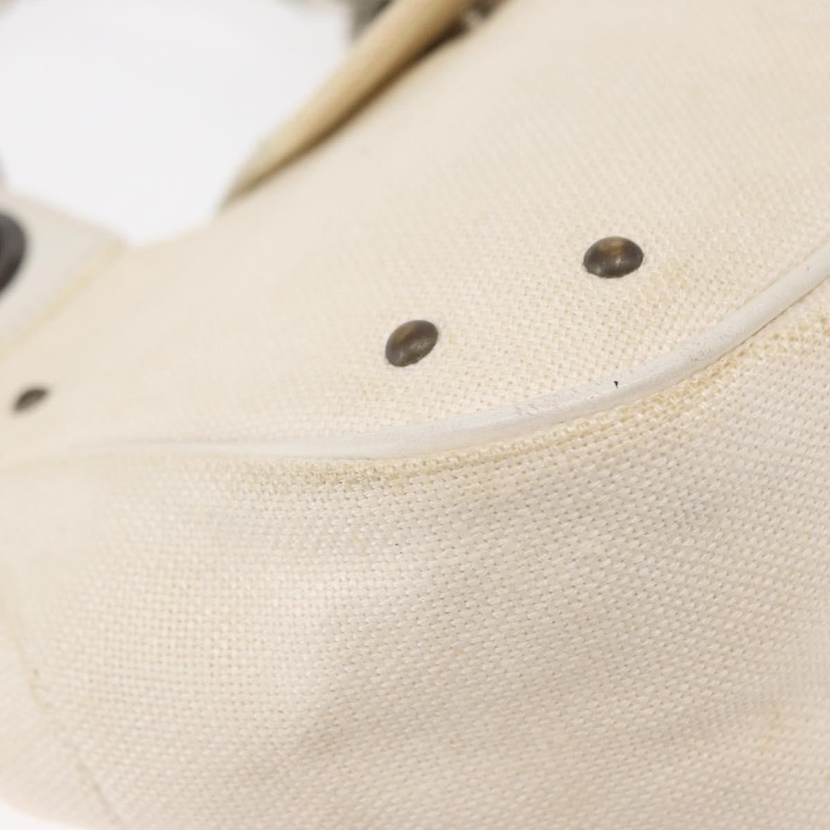 Chloé Chloé Chloe Hand Bag Canvas Leather White Authentic mr1648