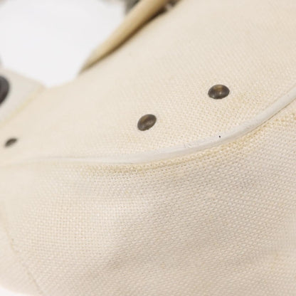 Chloé Chloé Chloe Hand Bag Canvas Leather White Authentic mr1648
