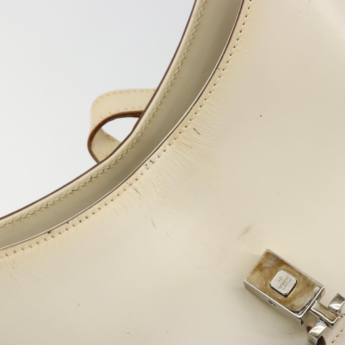 Gucci GUCCI Jackie Shoulder Bag Leather White Silver 001 3875 Authentic bs34535