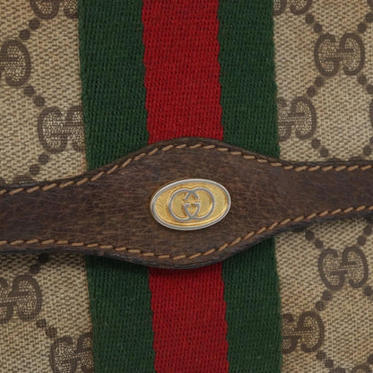 Gucci GUCCI GG Supreme Web Sherry Line Bag PVC Beige Gold 67 039 3087 Authentic 173857