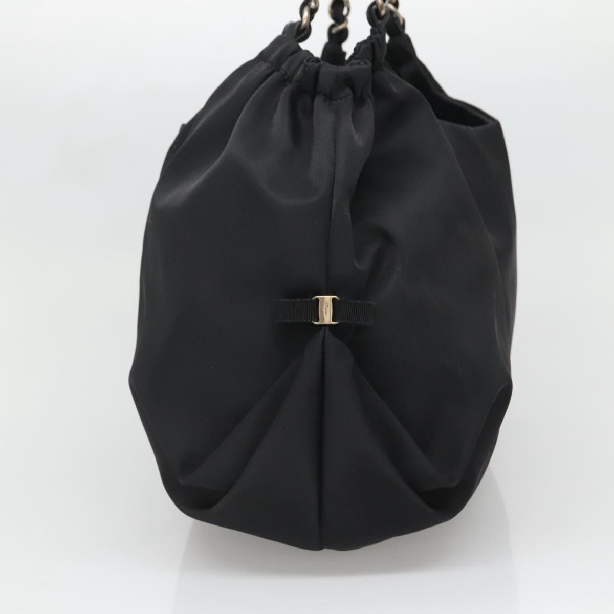 Salvatore Ferragamo Salvatore Ferragamo Chain Shoulder Bag Nylon Black Authentic 129646