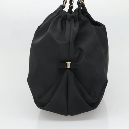 Salvatore Ferragamo Salvatore Ferragamo Chain Shoulder Bag Nylon Black Authentic 129646