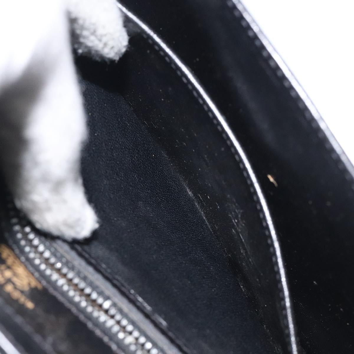 Gucci GUCCI Chain Shoulder Bag Leather Black Gold Authentic 121927