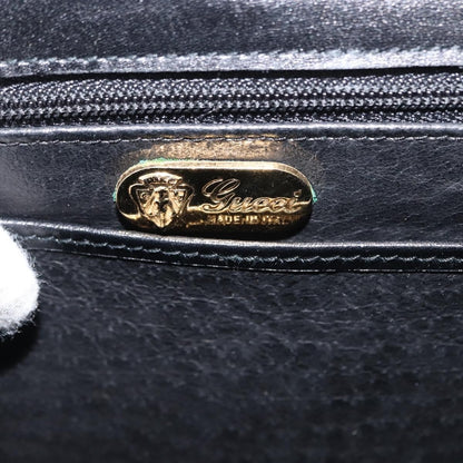 Gucci GUCCI Hand Bag Leather Black Gold Authentic 149354