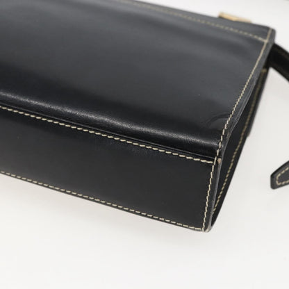 Gucci GUCCI Shoulder Bag Leather Black Gold 001 4214 Authentic 148566