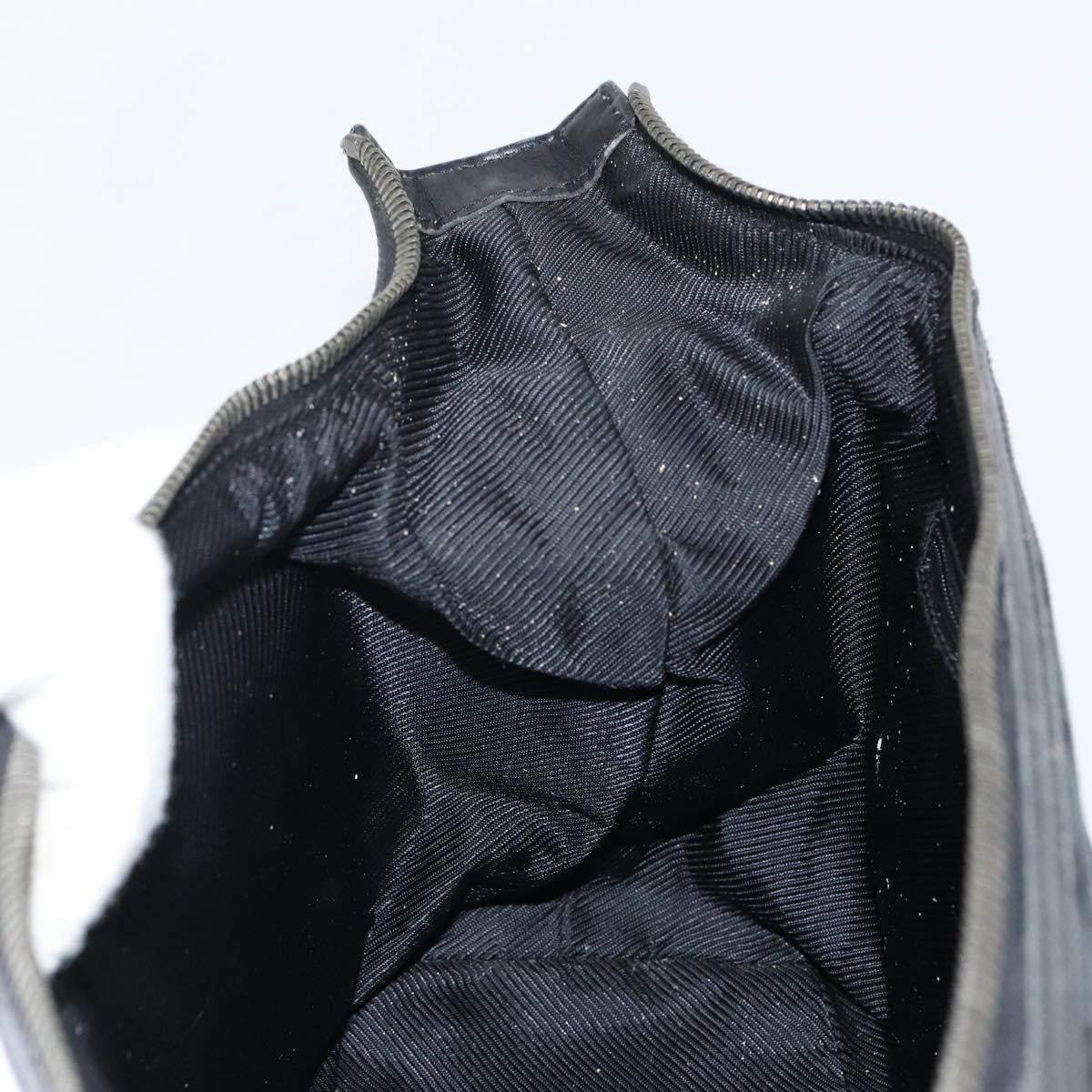 Gucci GUCCI GG Canvas Shoulder Bag Black Silver 001 4302 Authentic 144270