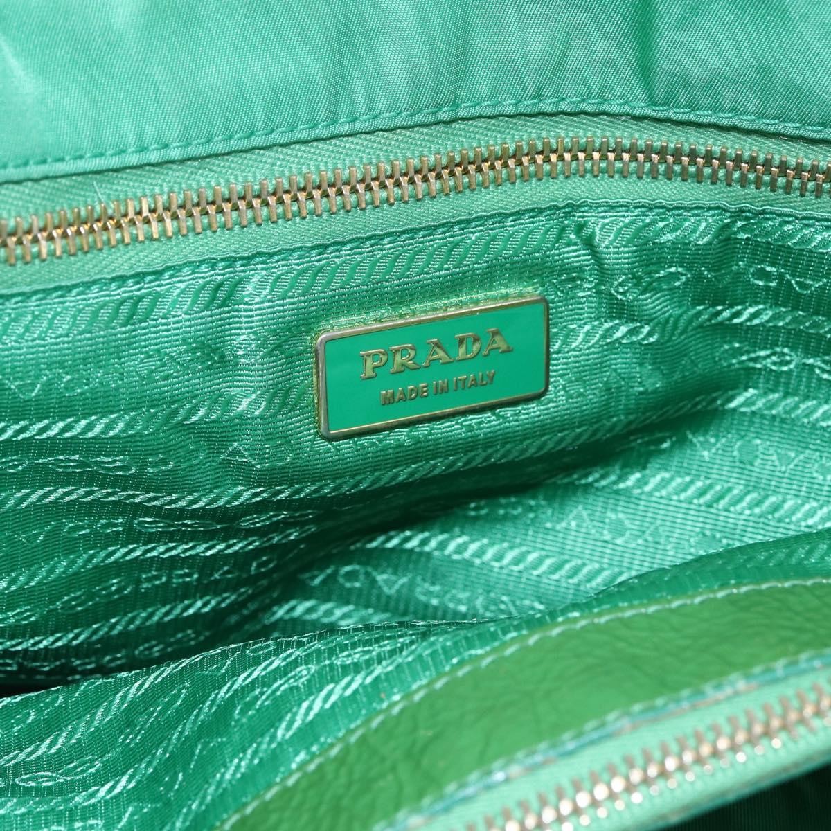 Prada PRADA Tote Bag Nylon Green Gold Authentic 155942