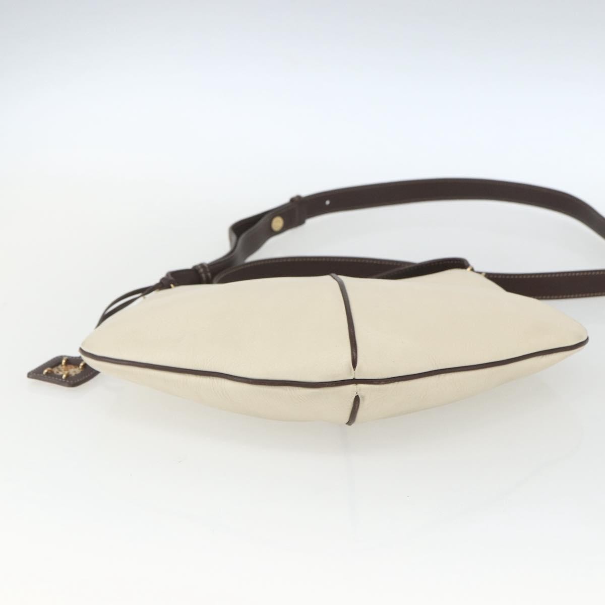 Loewe LOEWE Shoulder Bag Leather White Gold Authentic 162858
