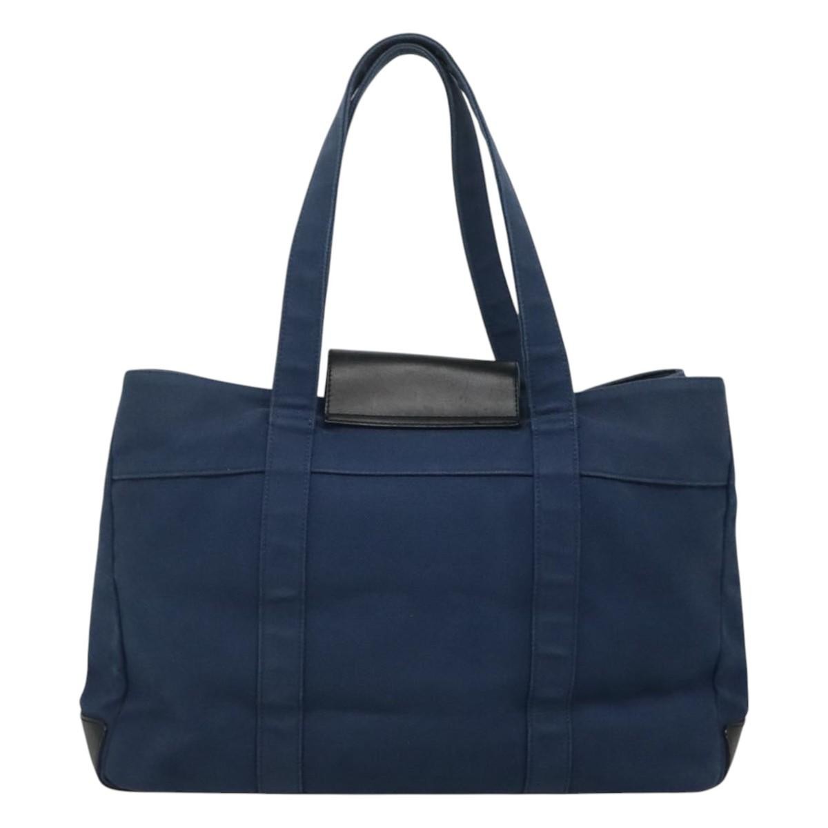 Burberry BURBERRY Blue Label Tote Bag Canvas Blue Authentic ti2869