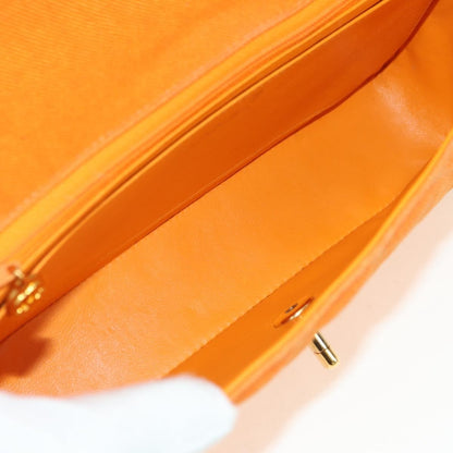 Chanel CHANEL Matelasse 25 Chain Shoulder Bag Corduroy Orange Gold CC Authentic 179800V