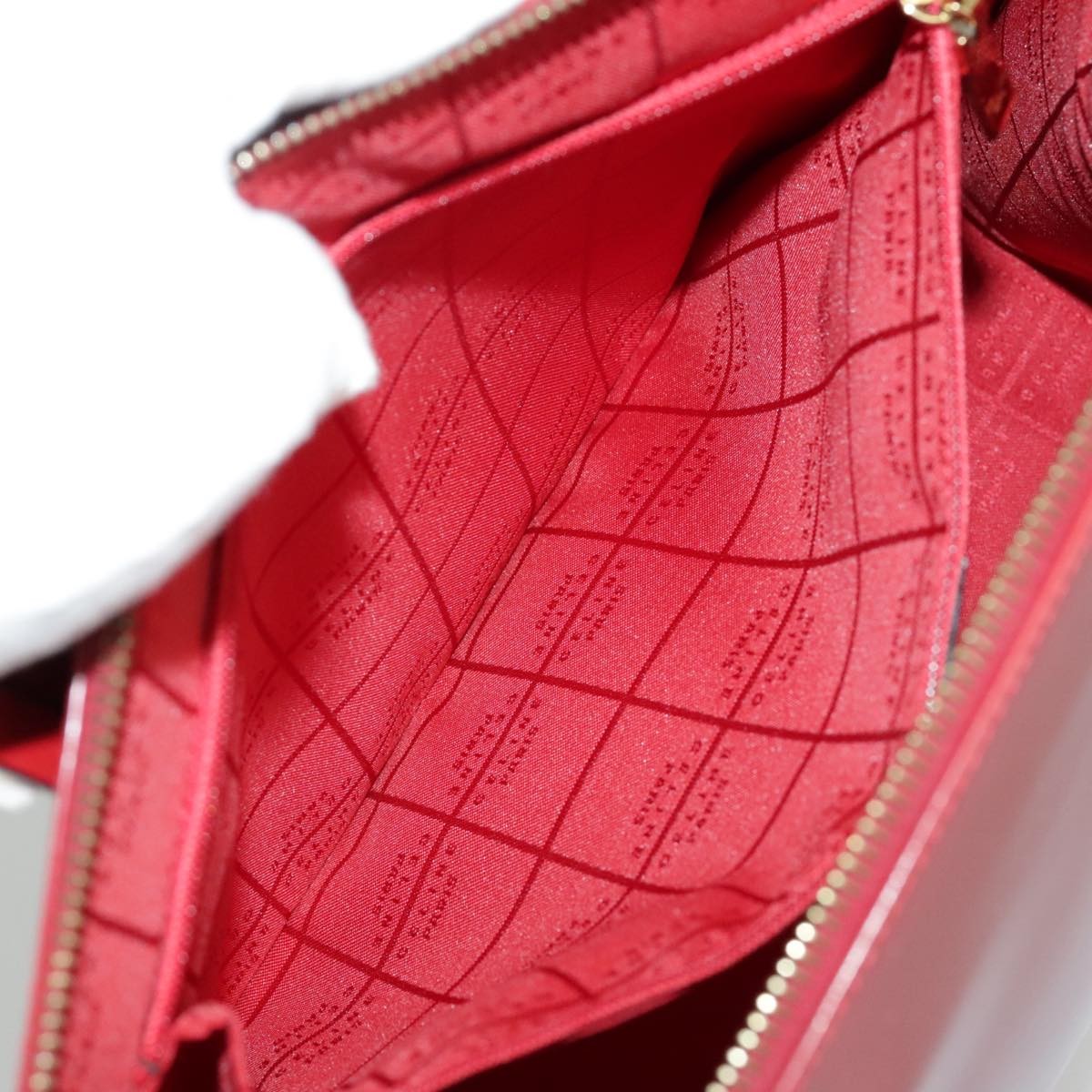 Celine CELINE Hand Bag Patent leather Red Gold Authentic 96786