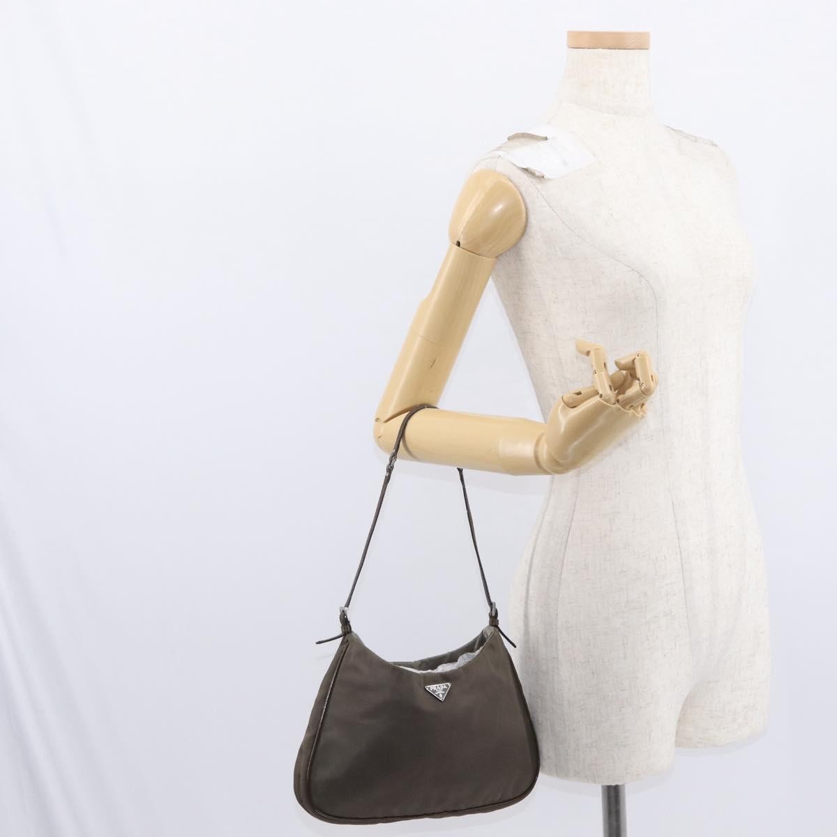 Prada PRADA Shoulder Bag Nylon Brown Authentic 153825