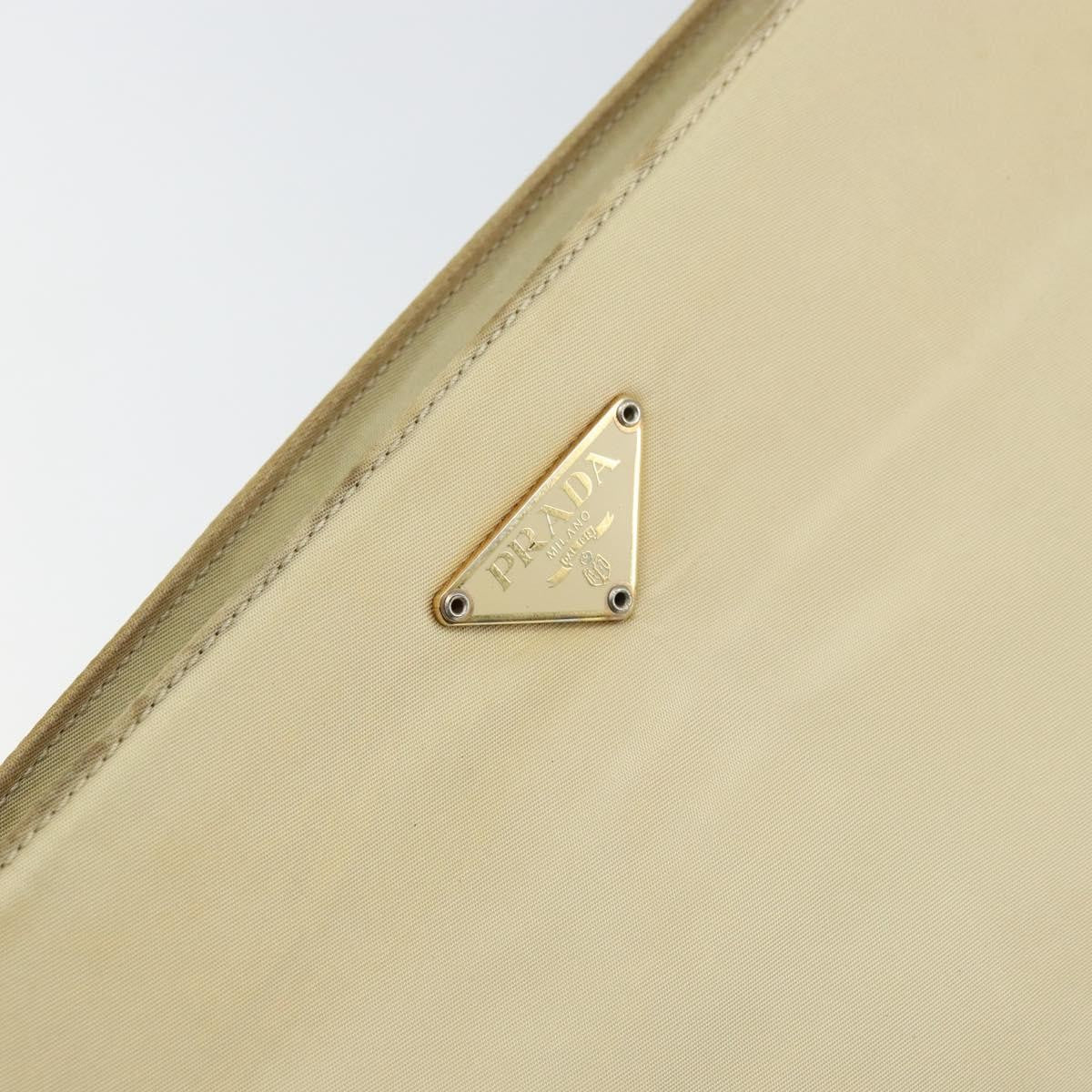 Prada PRADA Shoulder Bag Nylon Beige Gold Authentic ep12445