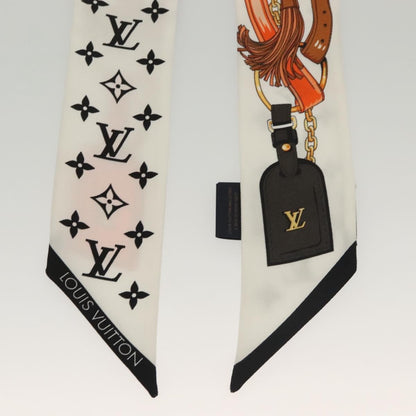 Louis Vuitton LOUIS VUITTON Flower And Straps Bando BB Scarf Silk White M90658 LV Authentic 136325M Bag