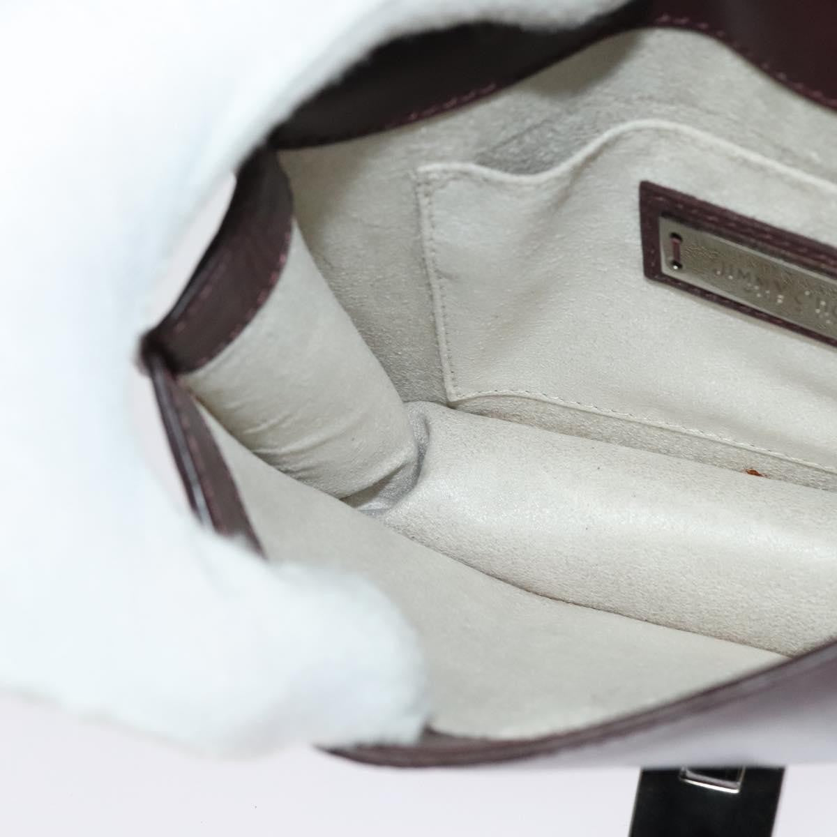 Jimmy Choo Jimmy Choo Hand Bag Leather Bordeaux Silver Authentic BA5034